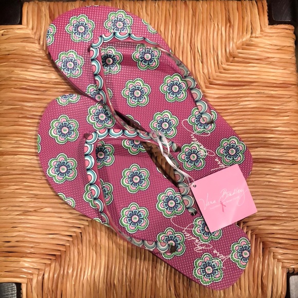 Vera Bradley Shoes - NWT Vera Bradley Flip Flops Pink Swirls Flowers